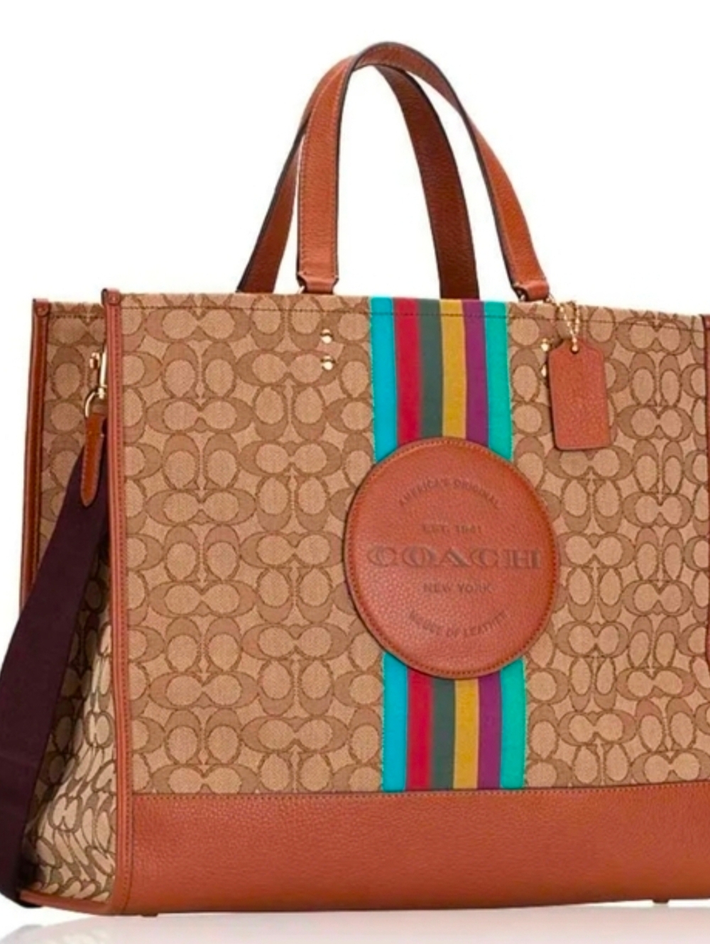 Coach Dempsey Tote 40 inch Signature Jacquard with Stripe and Coach Patch